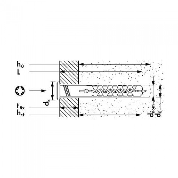 Дюбель-цвях MNA-Z з циліндричним бортиком 6x40/10 Mungo 1122604Z (1122604Z)