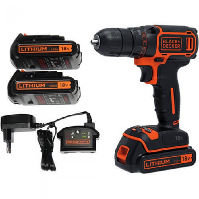 Дрель-шуруповерт аккумуляторный BLACK+DECKER BDCDD186KB (BDCDD186KB)