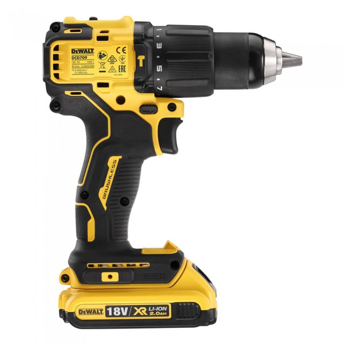 Дрель-шуруповерт аккумуляторная безщеточная ударная DeWALT DCD709D2T (DCD709D2T)