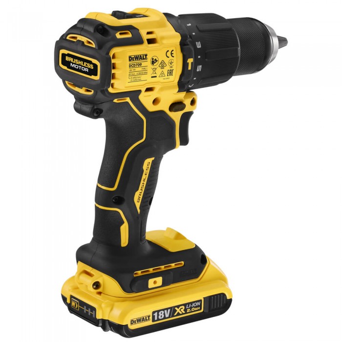 Дрель-шуруповерт аккумуляторная безщеточная ударная DeWALT DCD709D2T (DCD709D2T)