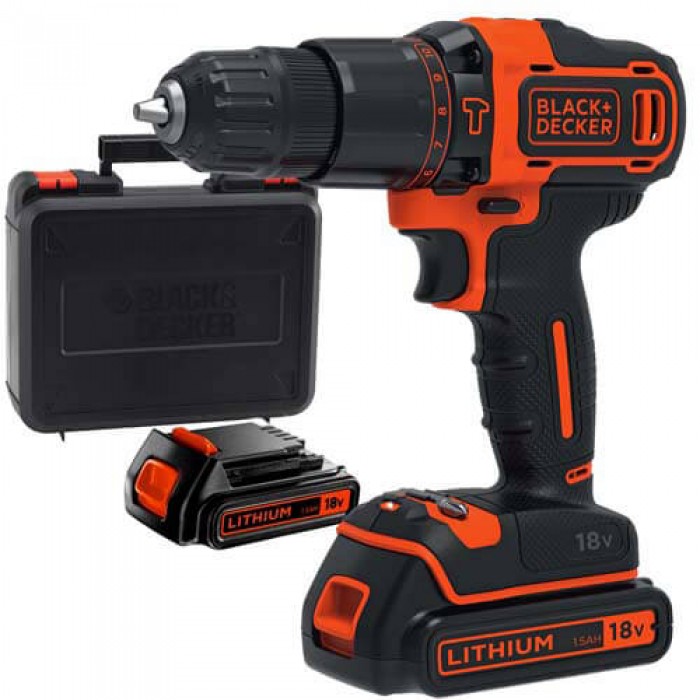 Дрель-шуруповерт аккумуляторный ударный BLACK+DECKER BDCHD18KB (BDCHD18KB)