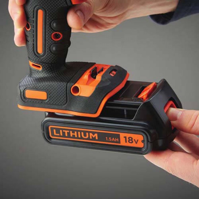 Дрель-шуруповерт аккумуляторный ударный BLACK+DECKER BDCHD18KB (BDCHD18KB)