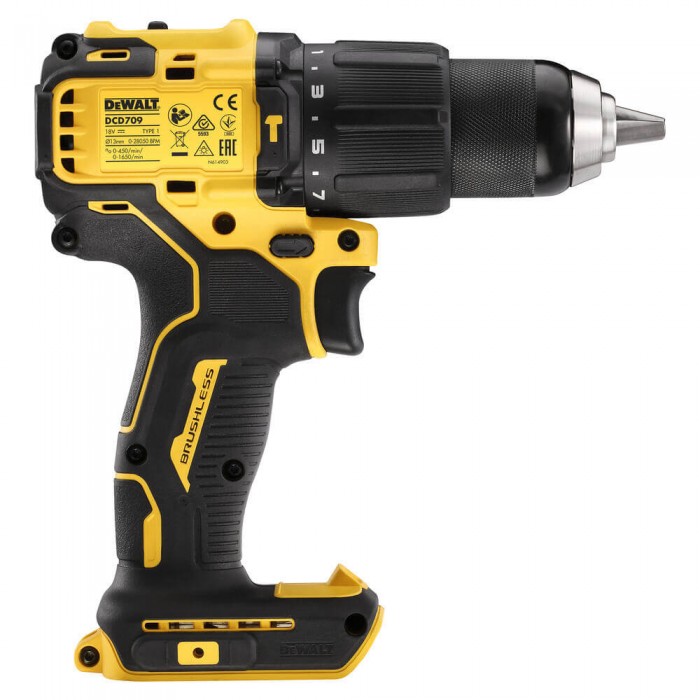 Дрель-шуруповерт аккумуляторная безщеточная ударная DeWALT DCD709N (DCD709N)