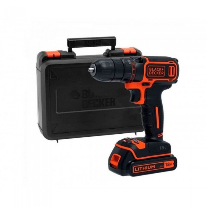 Дрель-шуруповерт аккумуляторный BLACK+DECKER BDCDC18KB (BDCDC18KB)