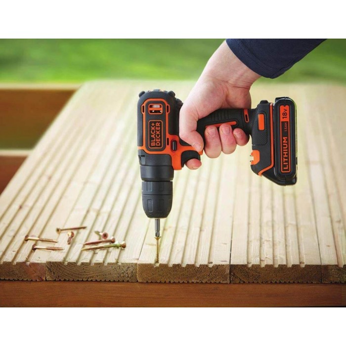 Дрель-шуруповерт аккумуляторный BLACK+DECKER BDCDC18KB (BDCDC18KB)