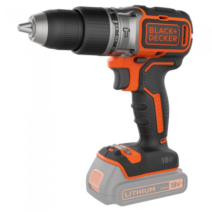 Дриль-шурупокрут ударний безщітковий акумуляторний BLACK+DECKER BL188N (BL188N)