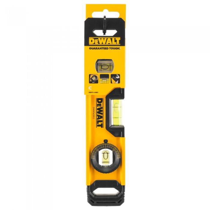 Рівень TORPEDO з алюмінію довжиною 230 мм з 3 капсулами і магнітами DeWALT DWHT0-43003 (DWHT0-43003)