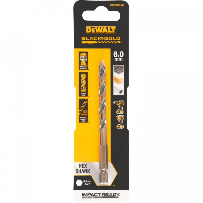 Сверло по металлу EXTREME IMPACT Black & Gold DeWALT DT20608 (DT20608)