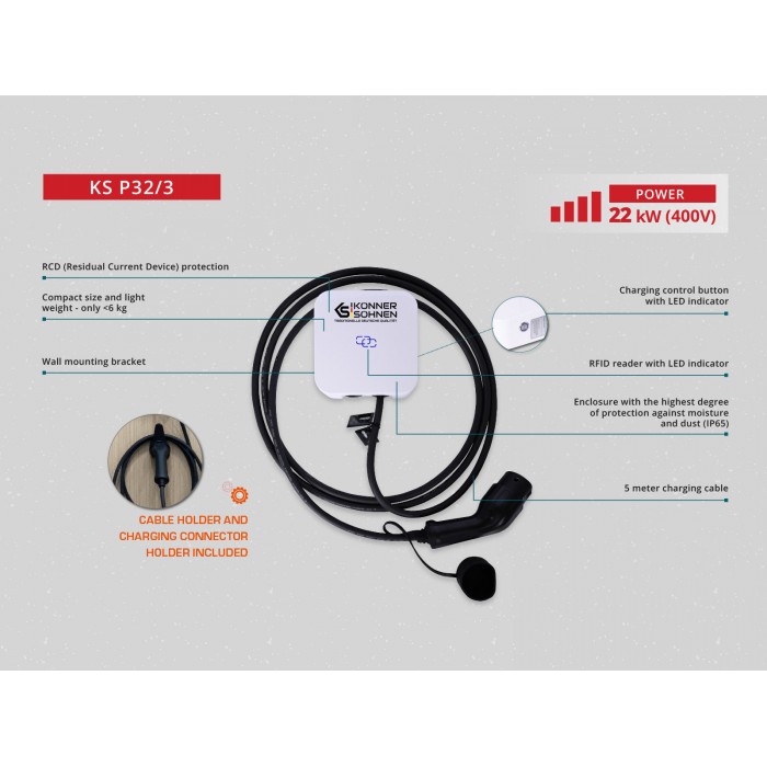 Зарядна станція для електромобіля KS P32/3 (KS P32-3)
