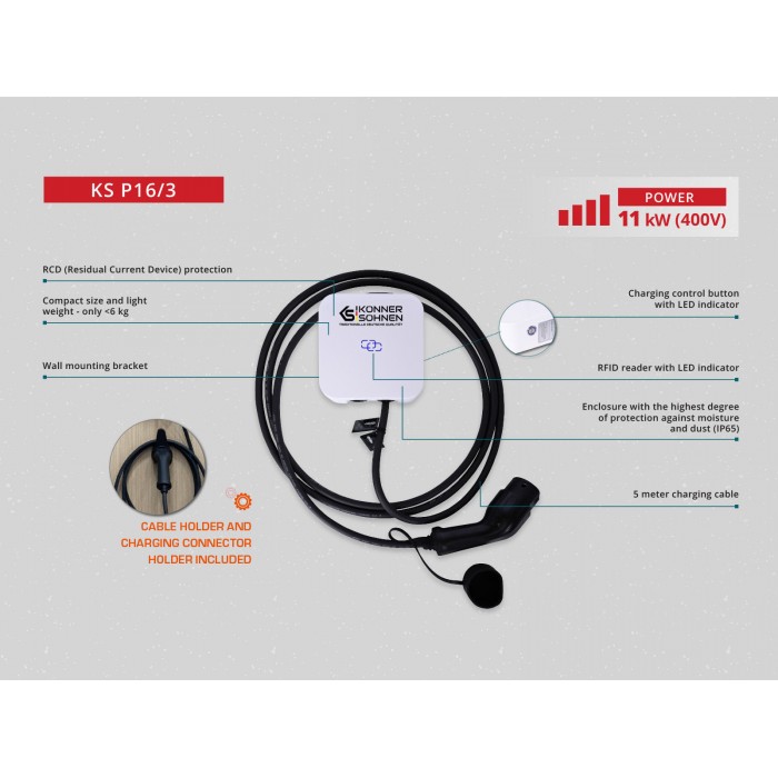 Зарядна станція для електромобіля KS P16/3 (KS P16-3)