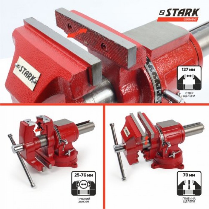 Лещата Stark 130 мм для труб (523130165)