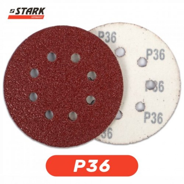 Папір шліфувальний Stark D125 мм 8 отворів з. 36 5 шт. (126005036)