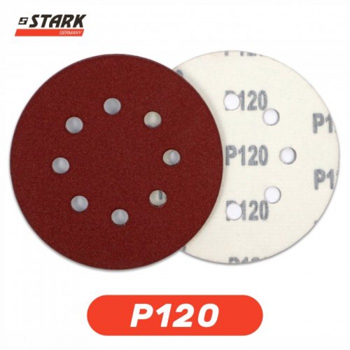 Папір шліфувальний Stark D125 мм 8 отворів з. 120 5 шт. (126005120)