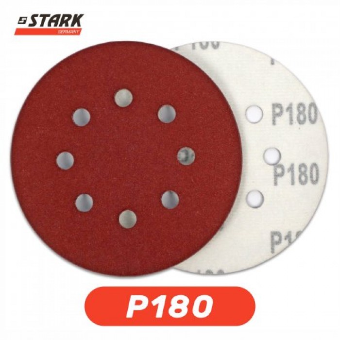 Папір шліфувальний Stark D125 мм 8 отворів з. 180 5 шт. (126005180)