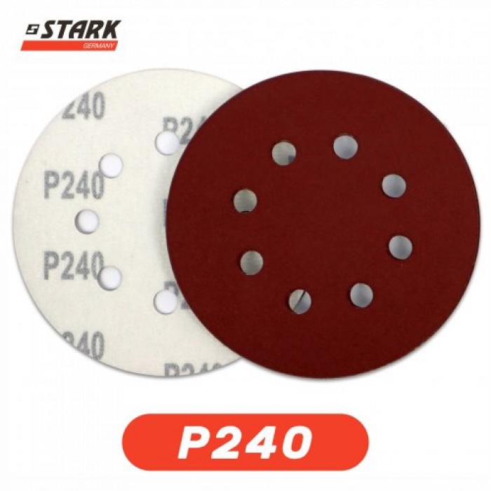 Папір шліфувальний Stark D125 мм 8 отворів з. 240 5 шт. (126005240)