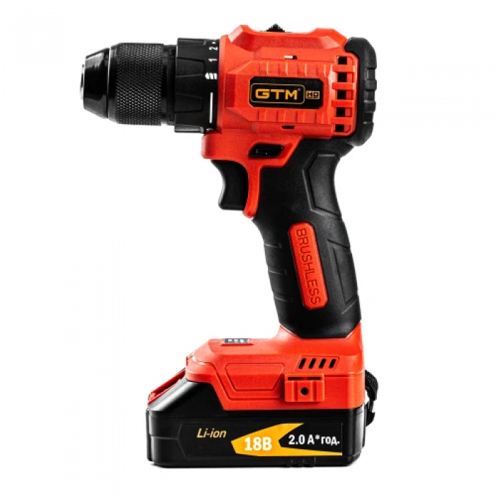Аккумуляторный бесщеточный шуруповерт GTM DS18/50BL + 2 АКБ и ЗУ в кейсе (DS18/50BL) (UKR U-2897)