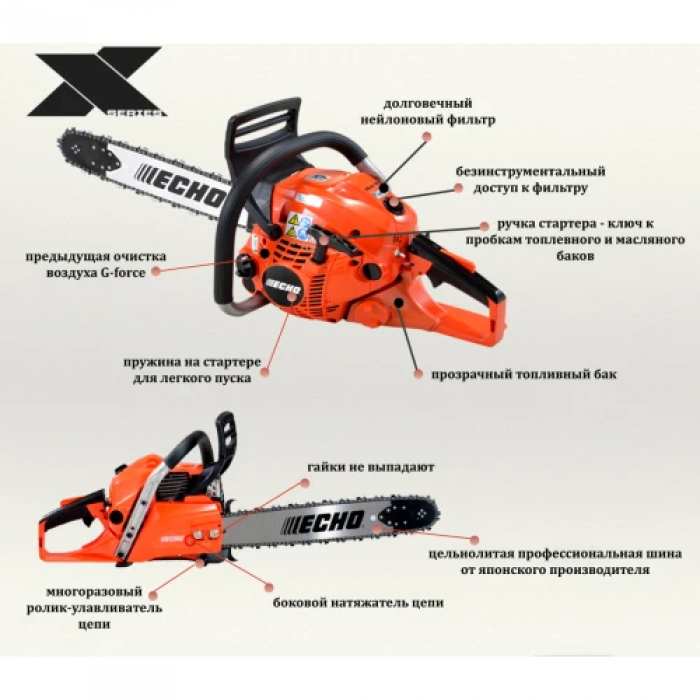 Бензопила ECHO CS-501SX 2.57 кВт, 45 см (CS-501SX 18) (UKR U-81751)