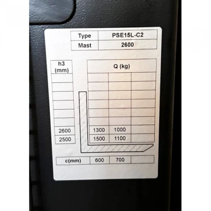 Штабелер электрический GTM PSE15L-C2 2600 1,5т/2,6м с АКБ GEL 24В 63 А*ч (PSE15L-C2 2600) (UKR U-92405)