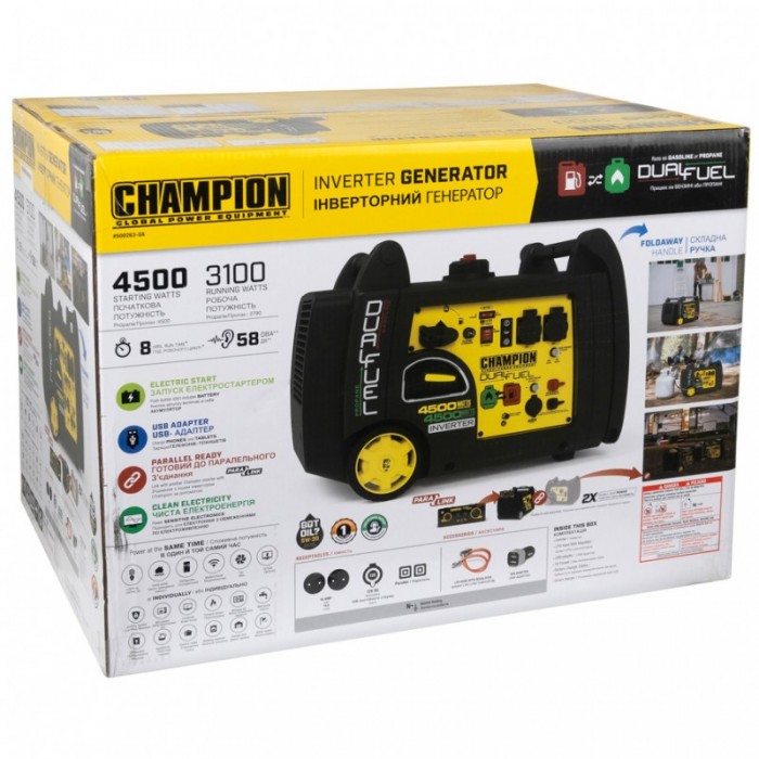 Гібридний інверторний генератор CHAMPION C4500iES G (500263-UA) Гібридний інверторний генератор CHAMPION C4500iES G (500263-UA)