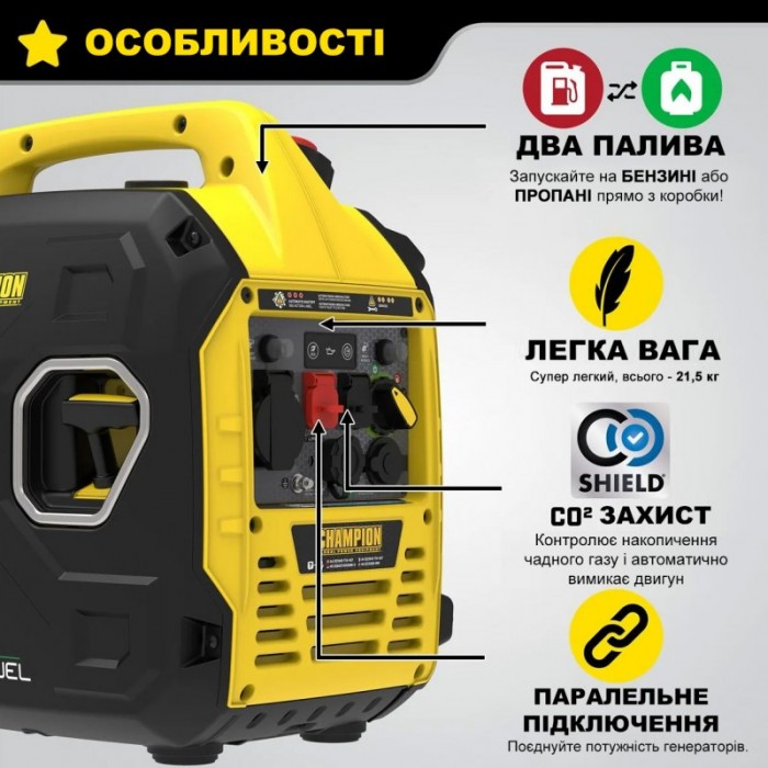 Гібридний інверторний генератор CHAMPION C4500iS DF (53001i-UA) Гібридний інверторний генератор CHAMPION C4500iS DF (53001i-UA)