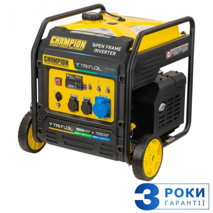 Гібридний інверторний генератор CHAMPION C9000iE Tri Fuel (501176-UA) Гібридний інверторний генератор CHAMPION C9000iE Tri Fuel (501176-UA)