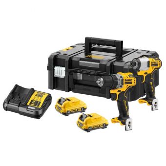 Набор из двух инструментов DeWALT DCK2110L2T (DCD701+DCF801)