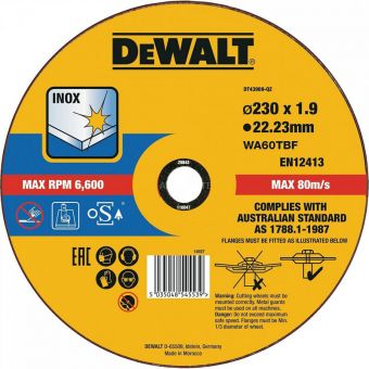 Круг отрезной DeWALT DT43909 INOX по металлу (230 мм)